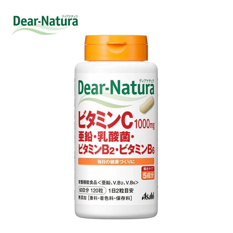 アサヒグループ食品株式会社 Dear-Natura ビタミンC・亜鉛・乳酸菌・ビタミンB2・ビタミンB6 60日分 (120粒) 4946842639229