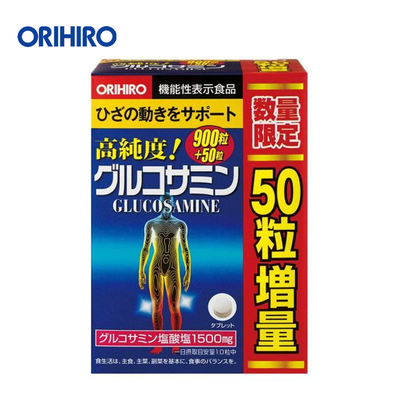 オリヒロ 高純度グルコサミン粒 徳用 900粒+50粒 立喜乐软骨素增量版 4971493803842