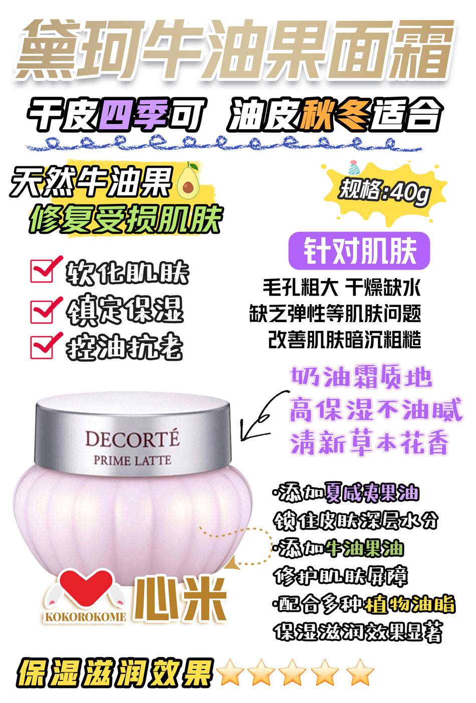 コスメデコルテプリムラテクリーム 黛珂 牛油果面霜 4971710370867