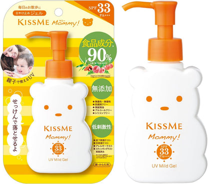 kissme儿童食品级防晒 伊勢半 キスミーマミー ＵＶマイルドジェルＮ 100g SPF33 PA+++   4901433074902